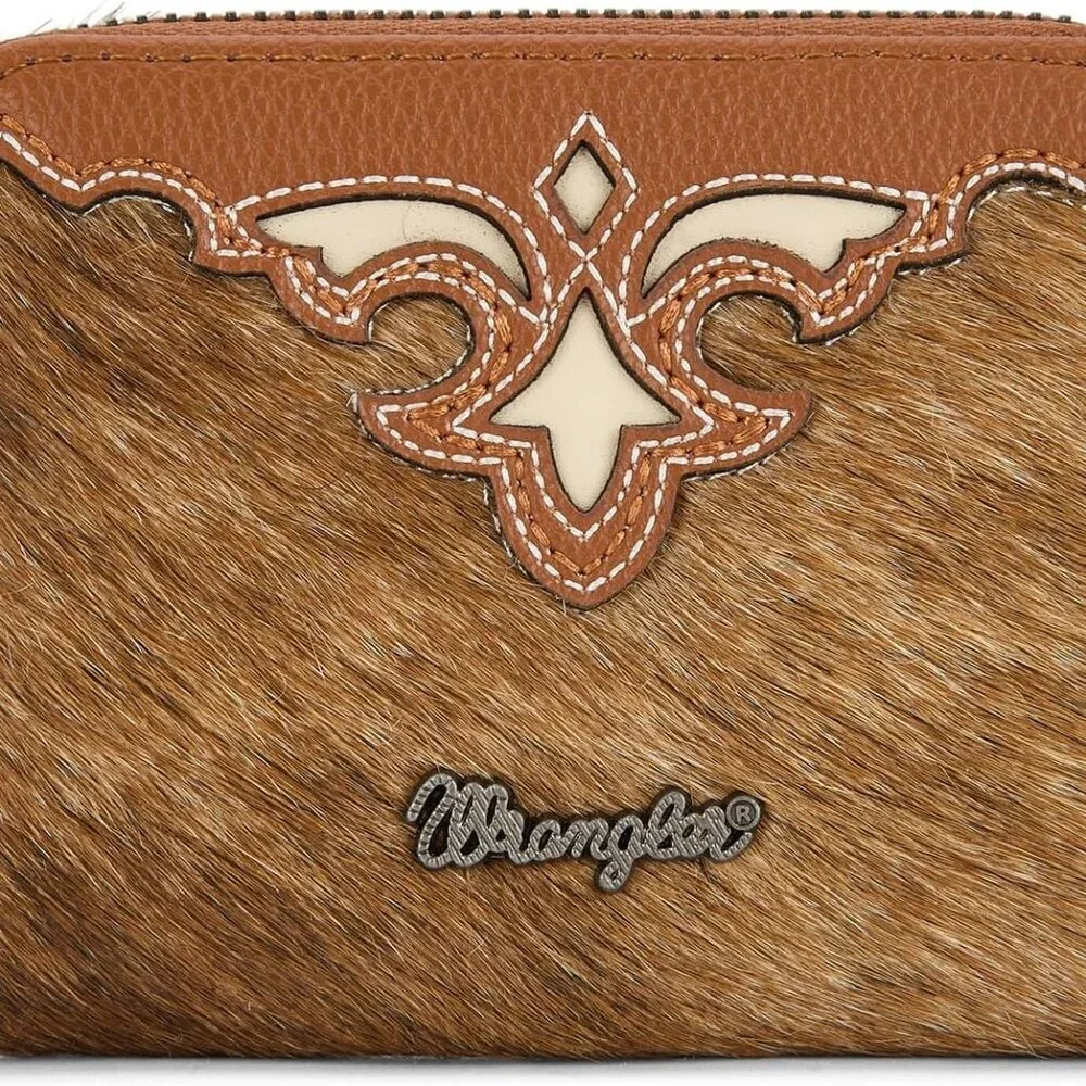 Wrangler Leather Wallet with Brown and Tan Accents